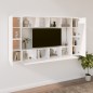 vidaXL Set Mobili Porta TV 8pz Bianco in Legno Multistrato vidaXL Set Mobili Porta TV 8pz Bianco in Legno Multistrato