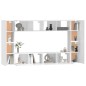 vidaXL Set Mobili Porta TV 8pz Bianco in Legno Multistrato vidaXL Set Mobili Porta TV 8pz Bianco in Legno Multistrato