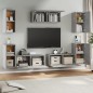 vidaXL Set di Mobili Porta TV 7 pz Grigio Cemento in Legno Multistrato
