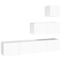 vidaXL Set di Mobili Porta TV 4 pz Bianco in Legno Multistrato vidaXL Set di Mobili Porta TV 4 pz Bianco in Legno Multistrato