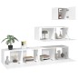 vidaXL Set di Mobili Porta TV 4 pz Bianco in Legno Multistrato vidaXL Set di Mobili Porta TV 4 pz Bianco in Legno Multistrato