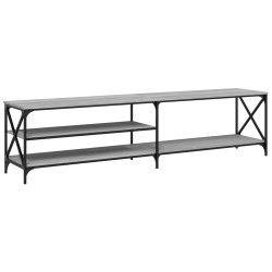 vidaXL Mobile TV Grigio Sonoma 200x40x50cm Legno Multistrato e Metallo
