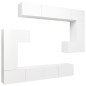 vidaXL Set Mobili Porta TV 8pz Bianco in Legno Multistrato vidaXL Set Mobili Porta TV 8pz Bianco in Legno Multistrato