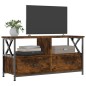 vidaXL Mobile TV Rovere Fumo 90x33x45 cm in Legno Multistrato e Ferro