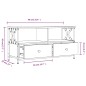 vidaXL Mobile TV Rovere Fumo 90x33x45 cm in Legno Multistrato e Ferro