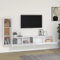 vidaXL Set Mobili Porta TV 3 pz Bianco in Legno Multistrato vidaXL Set Mobili Porta TV 3 pz Bianco in Legno Multistrato