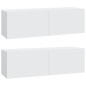 vidaXL Set Mobili Porta TV 3 pz Bianco in Legno Multistrato vidaXL Set Mobili Porta TV 3 pz Bianco in Legno Multistrato