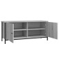 vidaXL Mobile TV con Ante Grigio Sonoma 102x35x45 cm Legno Multistrato