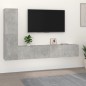 vidaXL Set di Mobili Porta TV 4 pz Grigio Cemento in Legno Multistrato vidaXL Set di Mobili Porta TV 4 pz Grigio Cemento in Legno Multistrato
