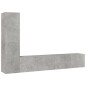 vidaXL Set di Mobili Porta TV 4 pz Grigio Cemento in Legno Multistrato vidaXL Set di Mobili Porta TV 4 pz Grigio Cemento in Legno Multistrato