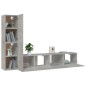 vidaXL Set di Mobili Porta TV 4 pz Grigio Cemento in Legno Multistrato vidaXL Set di Mobili Porta TV 4 pz Grigio Cemento in Legno Multistrato