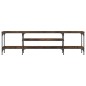 vidaXL Mobile TV Rovere Fumo 161x35x45 cm in Legno Multistrato e Ferro
