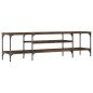 vidaXL Mobile TV Rovere Fumo 161x35x45 cm in Legno Multistrato e Ferro