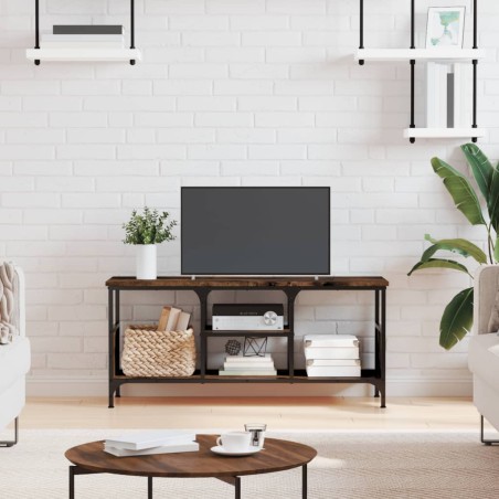 vidaXL Mobile TV Rovere Fumo 100x35x45 cm in Legno Multistrato e Ferro