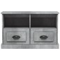 vidaXL Mobile Porta TV Grigio Cemento 80x35x50 cm in Legno Multistrato