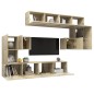 vidaXL Set Mobili Porta TV 8pz Rovere Sonoma in Legno Multistrato vidaXL Set Mobili Porta TV 8pz Rovere Sonoma in Legno Multistrato