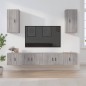 vidaXL Set di Mobili Porta TV 6 pz Grigio Sonoma in Legno Multistrato vidaXL Set di Mobili Porta TV 6 pz Grigio Sonoma in Legno Multistrato