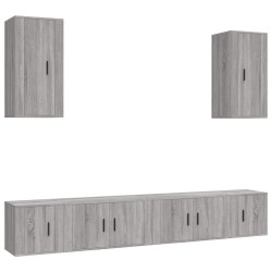 vidaXL Set di Mobili Porta TV 6 pz Grigio Sonoma in Legno Multistrato