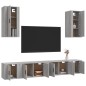 vidaXL Set di Mobili Porta TV 6 pz Grigio Sonoma in Legno Multistrato vidaXL Set di Mobili Porta TV 6 pz Grigio Sonoma in Legno Multistrato