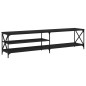 vidaXL Mobile Porta TV Nero 200x40x50cm in Legno Multistrato e Metallo vidaXL Mobile Porta TV Nero 200x40x50cm in Legno Multistrato e Metallo