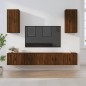 vidaXL Set Mobili Porta TV 6 pz Rovere Marrone in Legno Multistrato vidaXL Set Mobili Porta TV 6 pz Rovere Marrone in Legno Multistrato