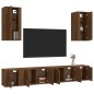 vidaXL Set Mobili Porta TV 6 pz Rovere Marrone in Legno Multistrato vidaXL Set Mobili Porta TV 6 pz Rovere Marrone in Legno Multistrato
