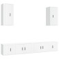 vidaXL Set di Mobili Porta TV 6 pz Bianco in Legno Multistrato vidaXL Set di Mobili Porta TV 6 pz Bianco in Legno Multistrato