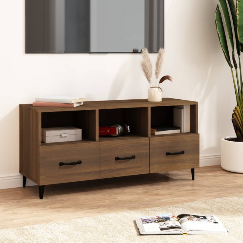 vidaXL Mobile TV Rovere Marrone 102x35x50 cm in Legno Multistrato vidaXL Mobile TV Rovere Marrone 102x35x50 cm in Legno Multistrato