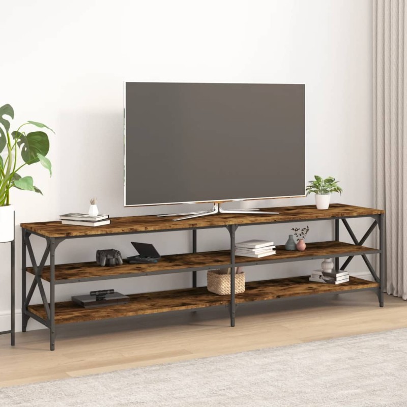 vidaXL Mobile Porta TV Rovere Fumo 180x40x50 cm in Legno Multistrato vidaXL Mobile Porta TV Rovere Fumo 180x40x50 cm in Legno Multistrato