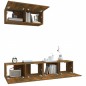 vidaXL Set Mobili Porta TV 3 pz Rovere Fumo in Legno Multistrato vidaXL Set Mobili Porta TV 3 pz Rovere Fumo in Legno Multistrato