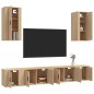 vidaXL Set di Mobili Porta TV 6 pz Rovere Sonoma in Legno Multistrato vidaXL Set di Mobili Porta TV 6 pz Rovere Sonoma in Legno Multistrato