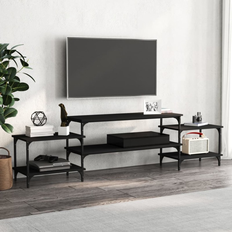 vidaXL Mobile Porta TV Nero 197x35x52 cm in Legno Multistrato vidaXL Mobile Porta TV Nero 197x35x52 cm in Legno Multistrato