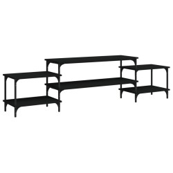 vidaXL Mobile Porta TV Nero 197x35x52 cm in Legno Multistrato