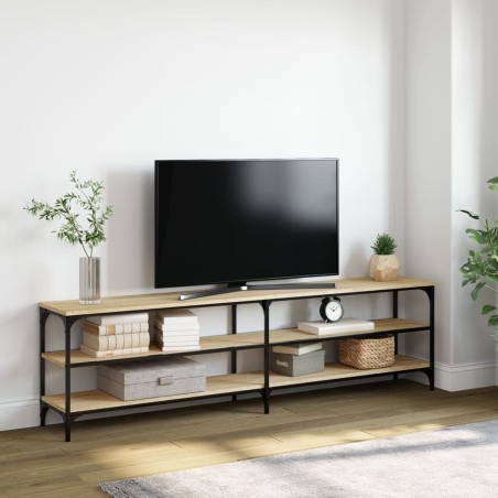 vidaXL Mobile TV Rovere Sonoma 180x30x50cm Legno Multistrato e Metallo