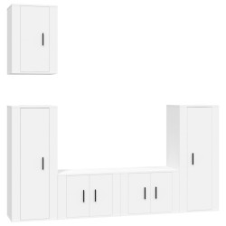 vidaXL Set di Mobili Porta TV 5 pz Bianco in Legno Multistrato