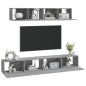 vidaXL Set di Mobili Porta TV 4 pz Grigio Sonoma in Legno Multistrato vidaXL Set di Mobili Porta TV 4 pz Grigio Sonoma in Legno Multistrato