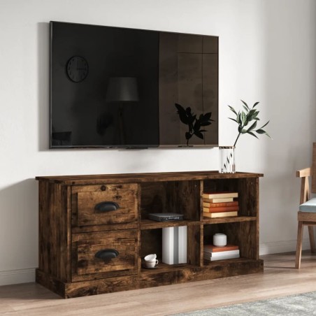 vidaXL Mobile Porta TV Rovere Fumo 102x35,5x47,5 cm Legno Multistrato