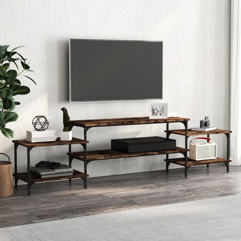 vidaXL Mobile Porta TV Rovere Fumo 197x35x52 cm in Legno Multistrato vidaXL Mobile Porta TV Rovere Fumo 197x35x52 cm in Legno Multistrato