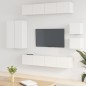 vidaXL Set Mobili Porta TV 8pz Bianco in Legno Multistrato vidaXL Set Mobili Porta TV 8pz Bianco in Legno Multistrato