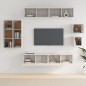 vidaXL Set Mobili Porta TV 8pz Bianco in Legno Multistrato vidaXL Set Mobili Porta TV 8pz Bianco in Legno Multistrato