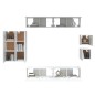 vidaXL Set Mobili Porta TV 8pz Bianco in Legno Multistrato vidaXL Set Mobili Porta TV 8pz Bianco in Legno Multistrato
