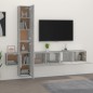 vidaXL Set di Mobili Porta TV 5 pz Grigio Cemento in Legno Multistrato vidaXL Set di Mobili Porta TV 5 pz Grigio Cemento in Legno Multistrato