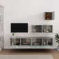vidaXL Set di Mobili Porta TV 4 pz Grigio Cemento in Legno Multistrato vidaXL Set di Mobili Porta TV 4 pz Grigio Cemento in Legno Multistrato