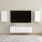 vidaXL Set Mobili Porta TV 4 pz Bianco in Legno Multistrato vidaXL Set Mobili Porta TV 4 pz Bianco in Legno Multistrato