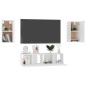 vidaXL Set Mobili Porta TV 4 pz Bianco in Legno Multistrato vidaXL Set Mobili Porta TV 4 pz Bianco in Legno Multistrato