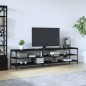 vidaXL Mobile Porta TV Nero 200x30x50cm in Legno Multistrato e Metallo vidaXL Mobile Porta TV Nero 200x30x50cm in Legno Multistrato e Metallo