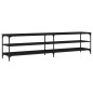vidaXL Mobile Porta TV Nero 200x30x50cm in Legno Multistrato e Metallo vidaXL Mobile Porta TV Nero 200x30x50cm in Legno Multistrato e Metallo