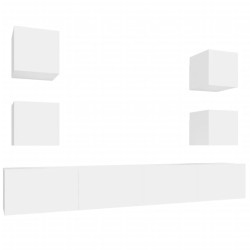 vidaXL Set di Mobili Porta TV 6 pz Bianco in Legno Multistrato