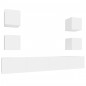 vidaXL Set di Mobili Porta TV 6 pz Bianco in Legno Multistrato vidaXL Set di Mobili Porta TV 6 pz Bianco in Legno Multistrato