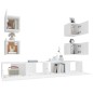 vidaXL Set di Mobili Porta TV 6 pz Bianco in Legno Multistrato vidaXL Set di Mobili Porta TV 6 pz Bianco in Legno Multistrato